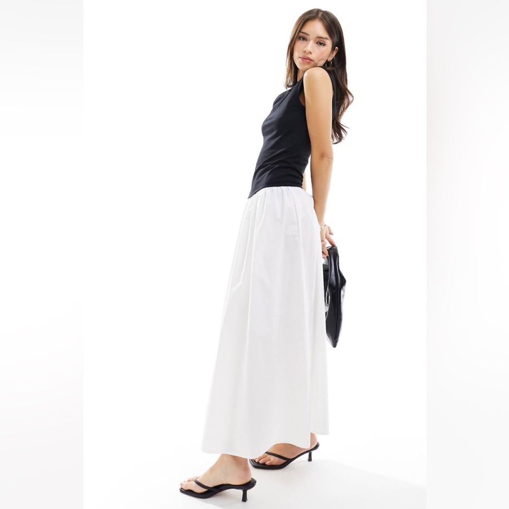 ASOS DESIGN Contrast Maxi Dress with Poplin Skirt